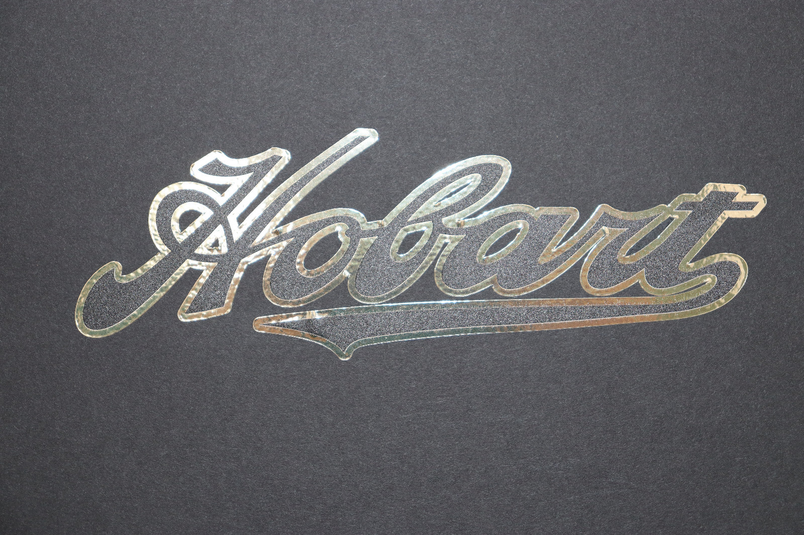 Vintage Hobart Decal On CHROME Film. Antique Hobart Decal Script Decal