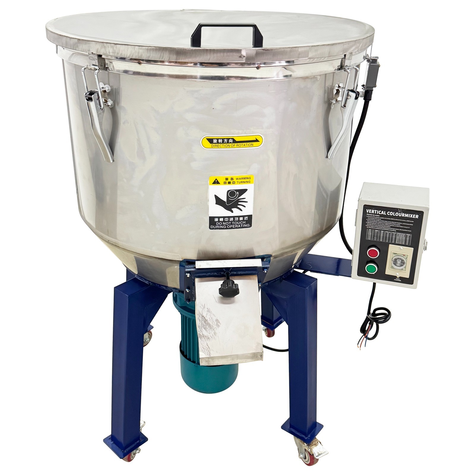 220V Industrial Stainless Steel Plastic Particle Mixer Blender Vertical 100KG