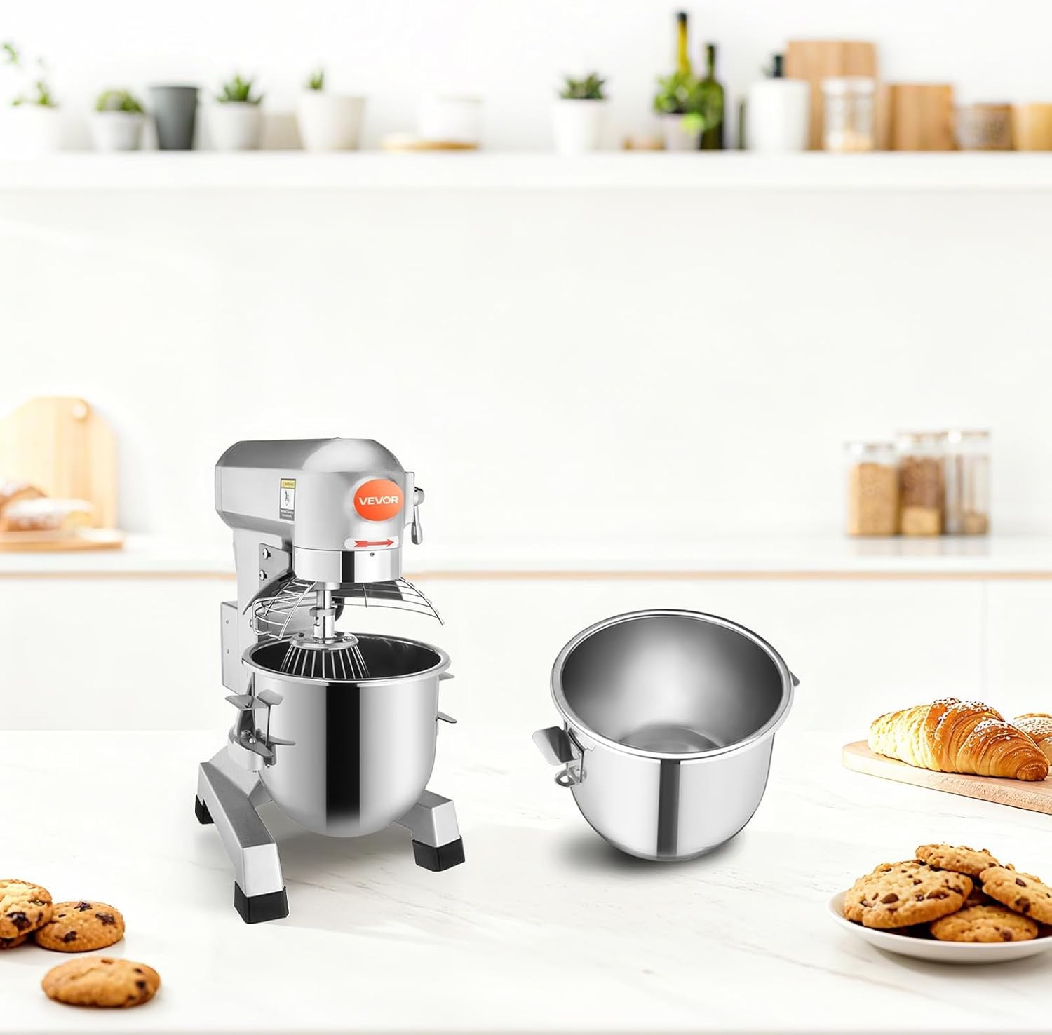 High-Efficiency 30Qt Commercial Mixer with Safety Timer – Ideal for Heavy Dough