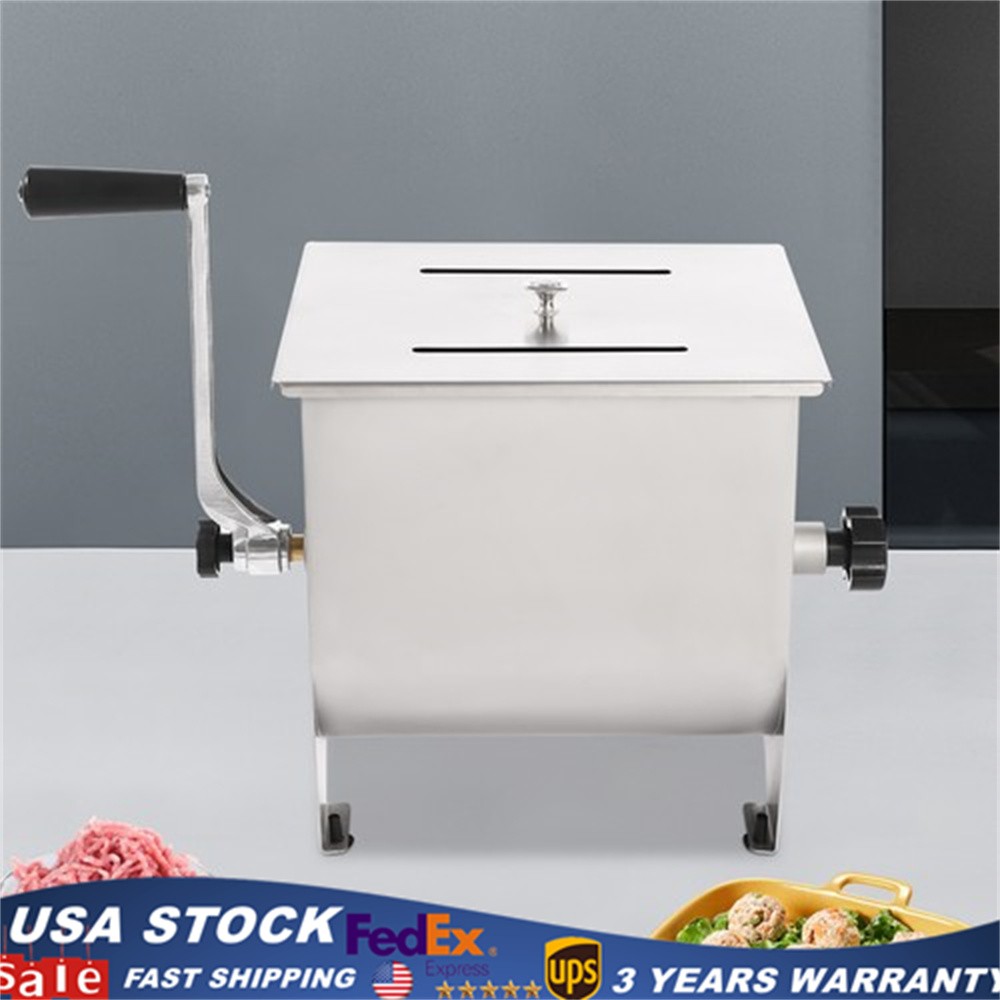 20LB Manual Meat Mixer Hand Meat Sausage Mixer Machine Stainless Steel W/Handle