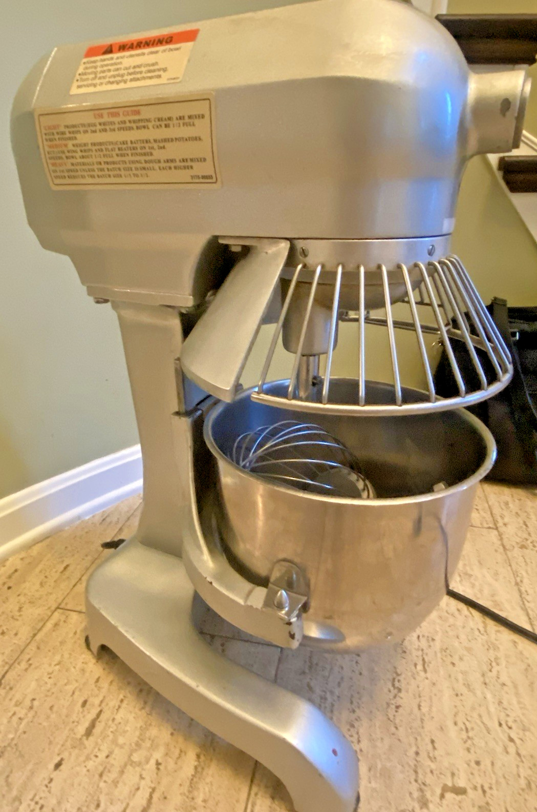 BERKEL 10 QUART COMMERCIAL MIXER PM 10 SAFETY GUARD CAGE SS BOWL WHIP & PADDLE