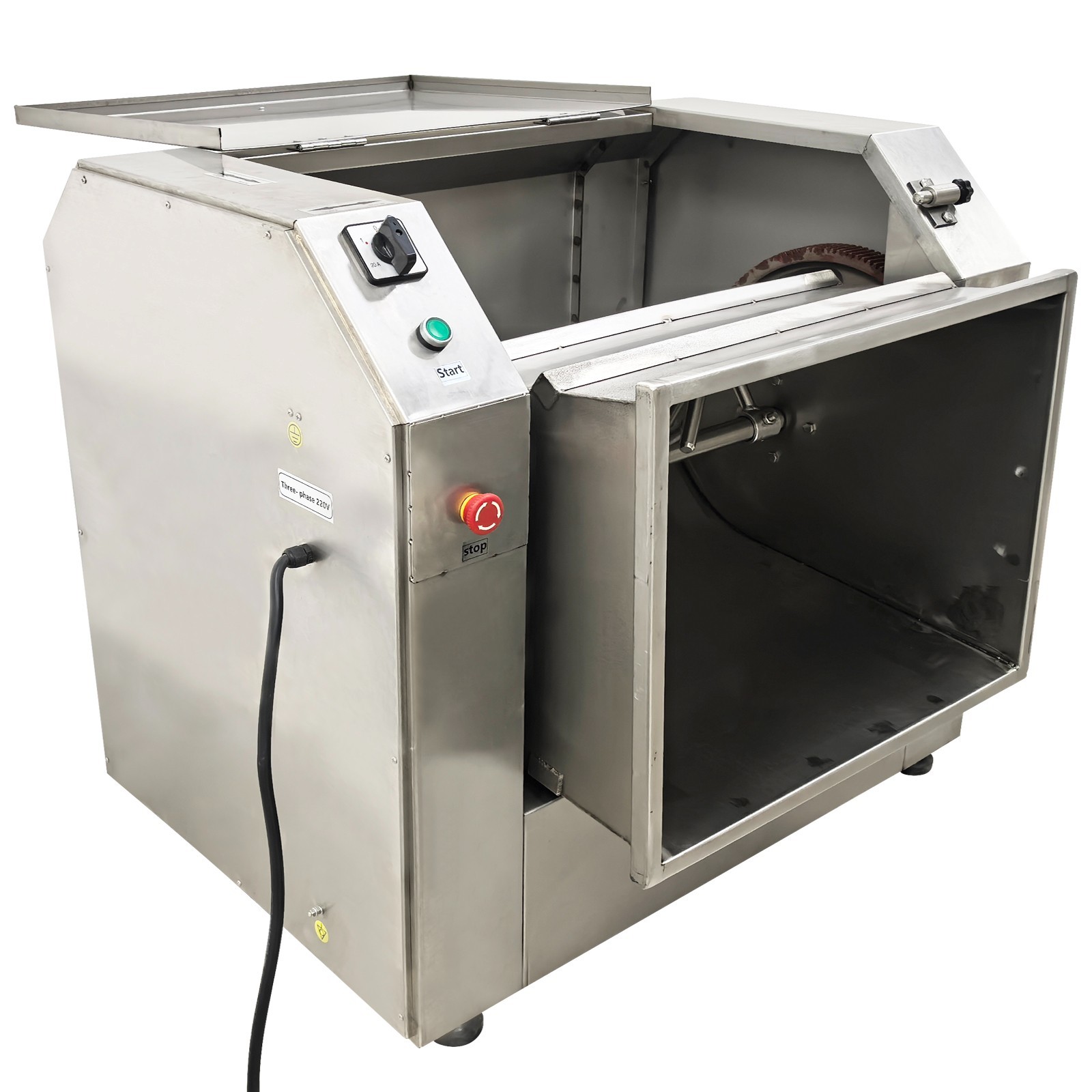 Dough Mixer Machine Lid Opening Emergency Stop Function Without Plug 220V 75KG