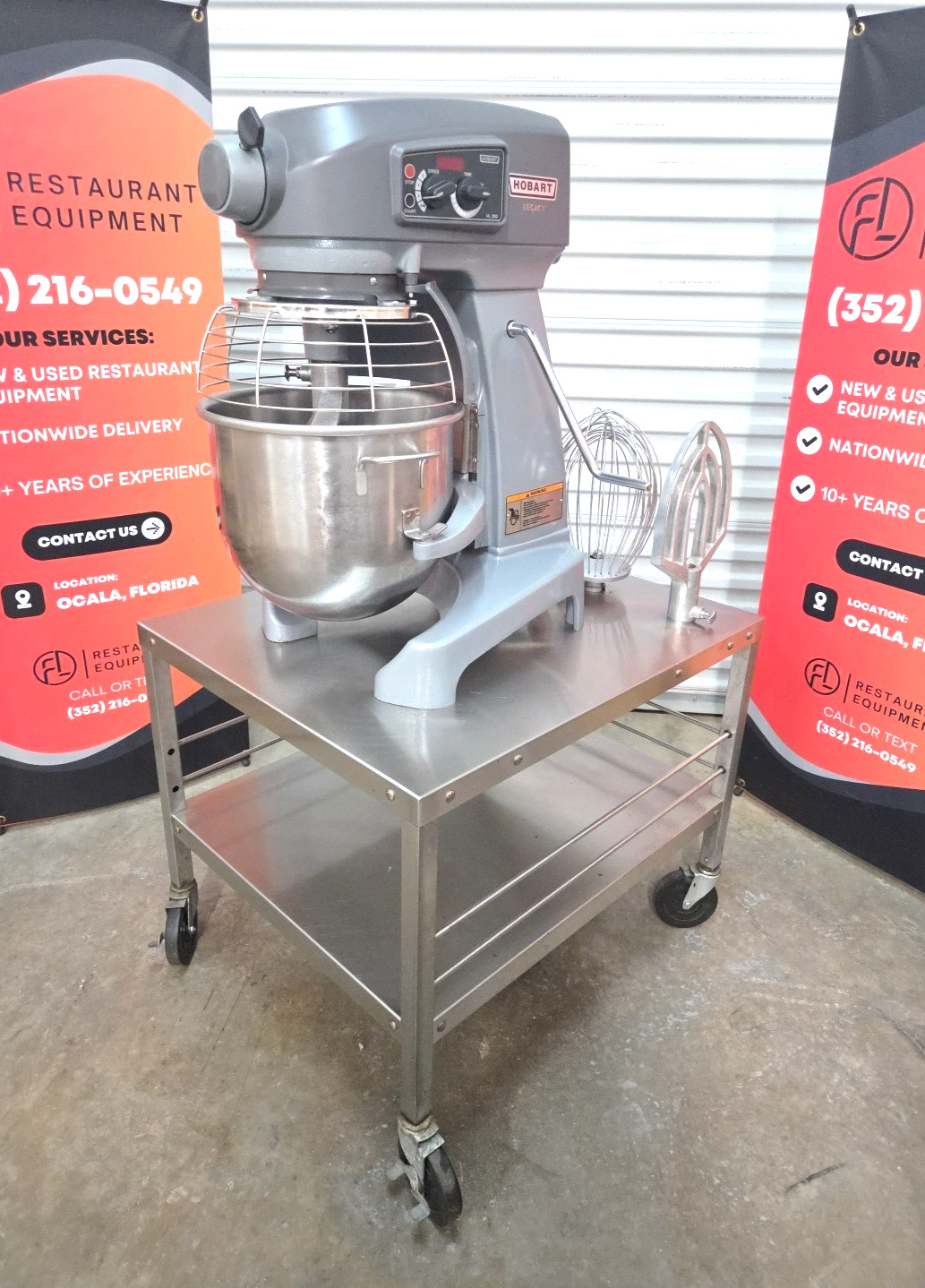 NEW HOBART 20QT HL200 Mixer W/ Bowl, Hook, Paddle, Whip, Table – WATCH VIDEO!
