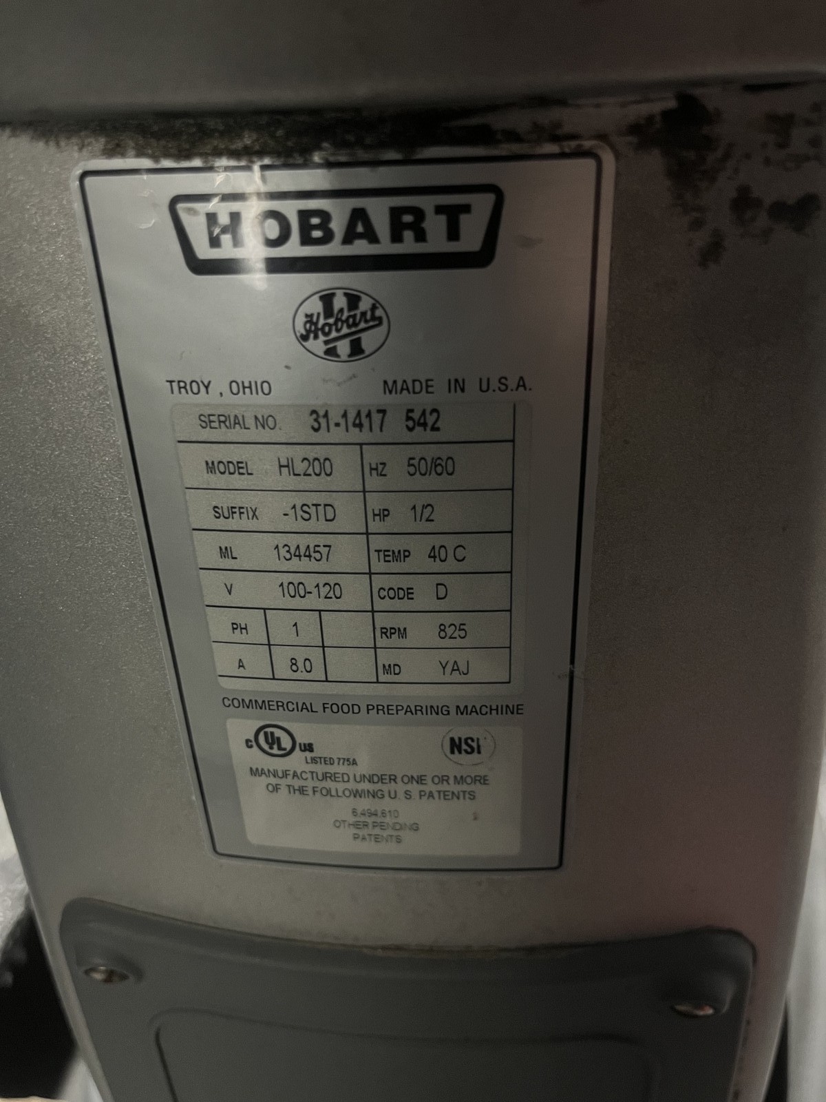 Hobart Legacy HL200 20-Qt Planetary Mixer w/ 3 Attachments