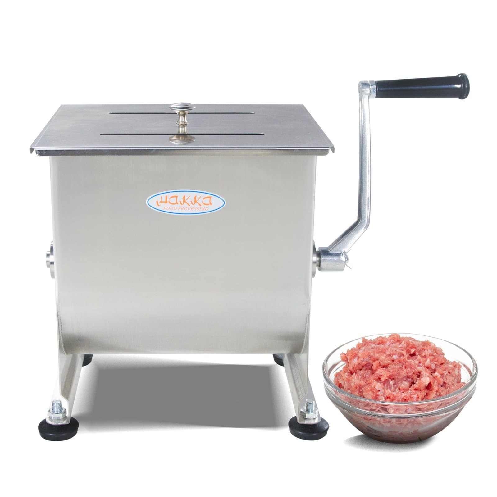 Hakka 15lb/7.5L Manual Meat Mixer, Stainless Steel 10L Fixed Tank No Gear Box…