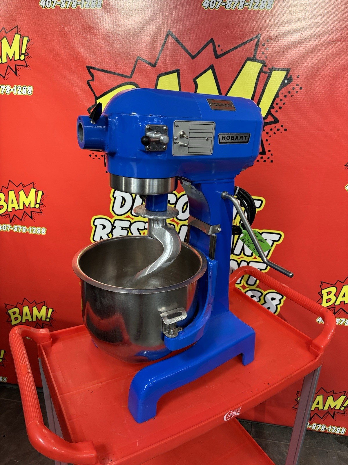 Hobart A-200 20 Qt Bakery Dough Mixer w/ Stainless Bowl, Whip Attachment- 1/2HP