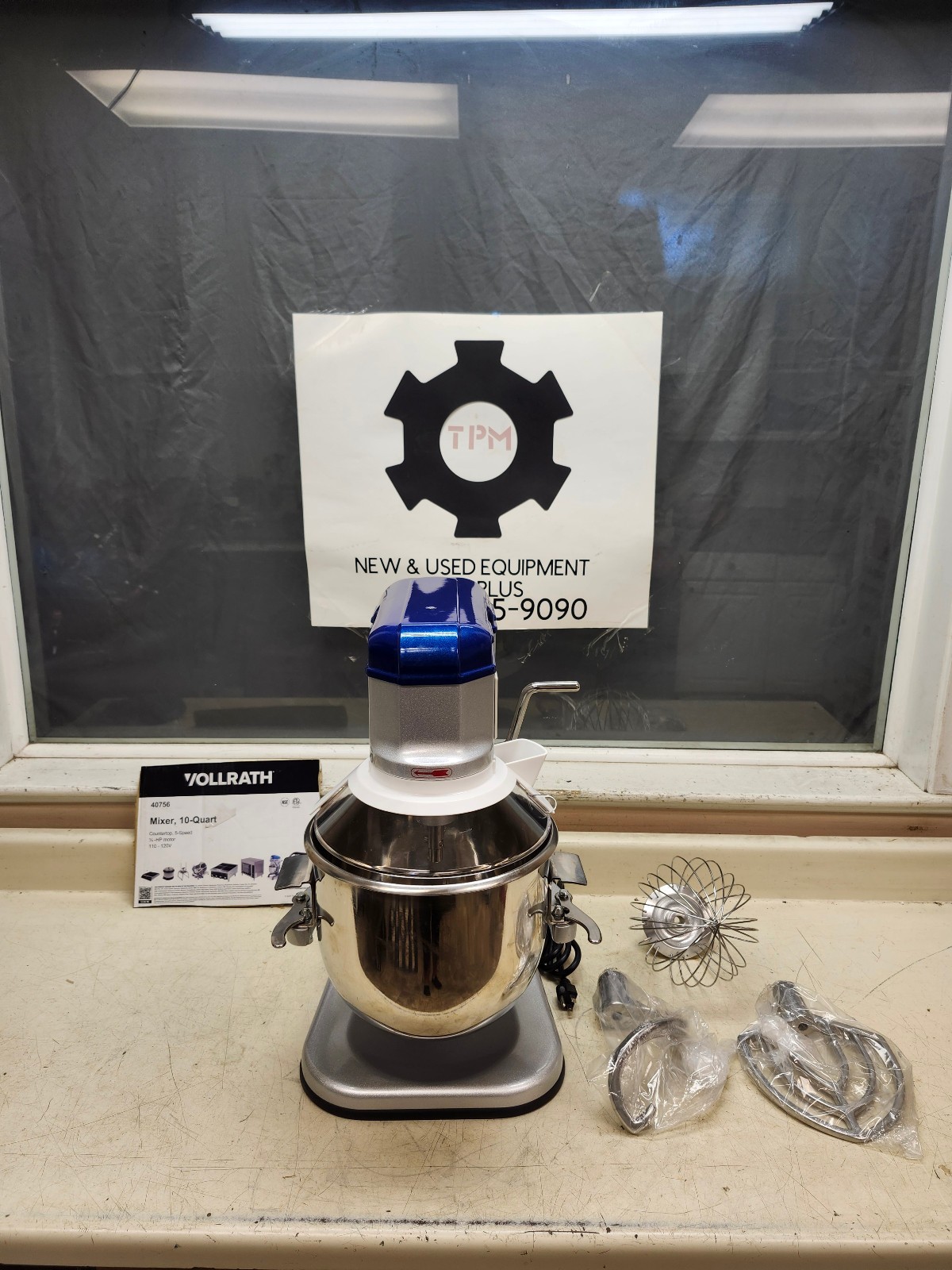 Vollrath 40756 10 Qt Bowl Lift Countertop Mixer with Guard & Accessories