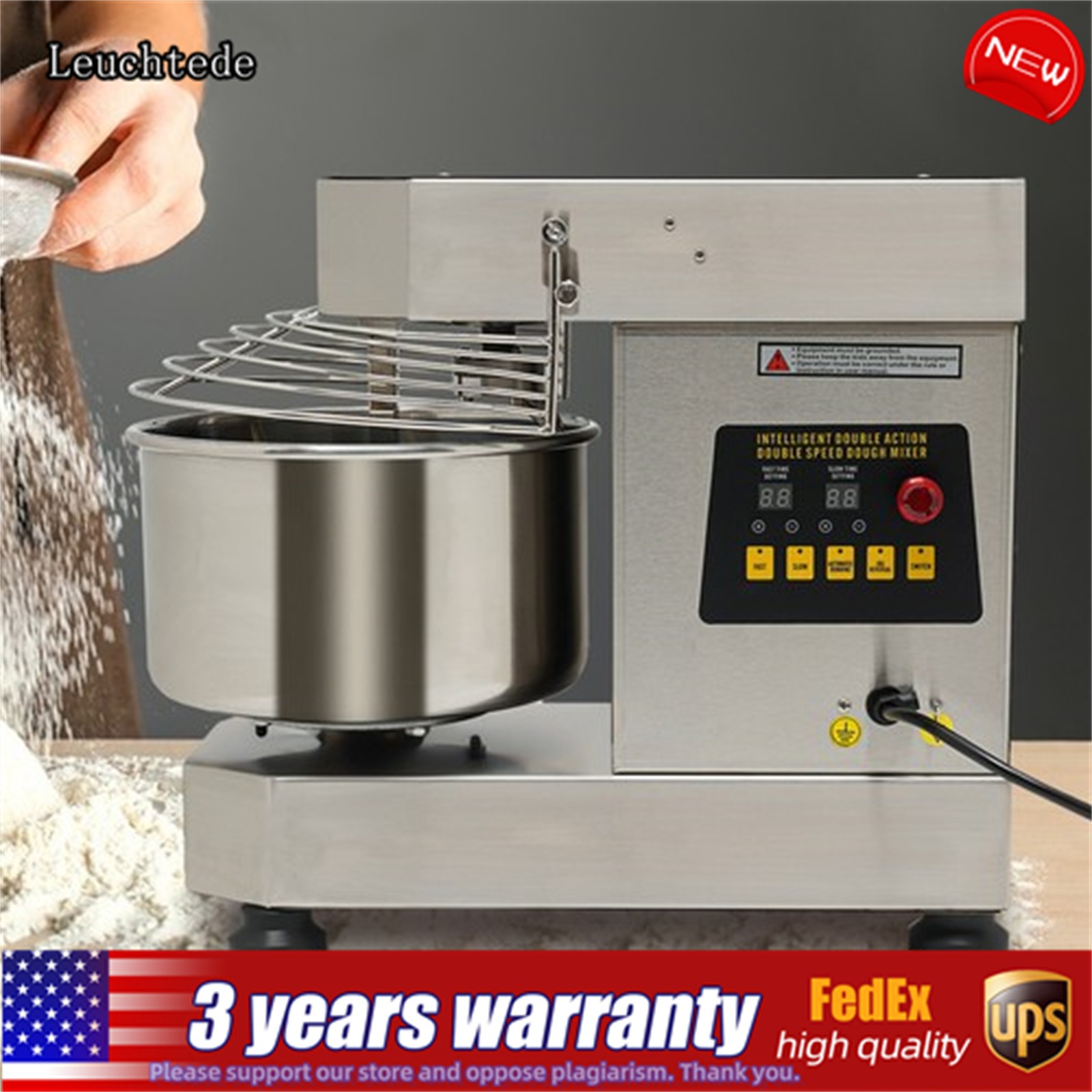 110V Food Mixer Kneading Machine Pizza Dough Machine Bakery Mixer Dough Blender