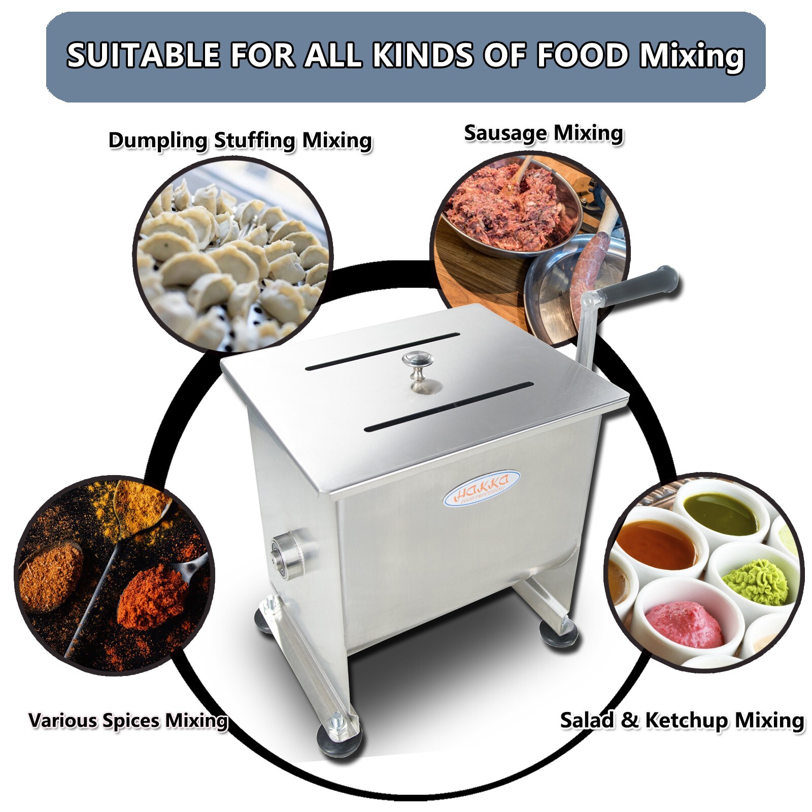 Hakka Sausages Maker Processor 7LBS Sausage Stuffer with 15LBS Meat Mixer