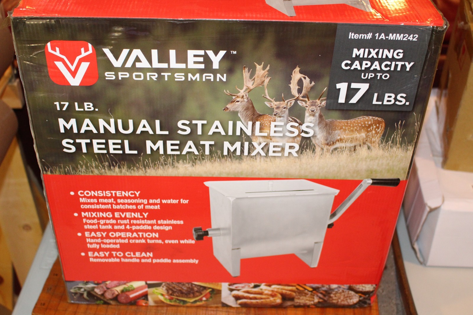 18LB Tilt Manual Meat Mixer Hand Meat Sausage Mixing Machine Stainless Steel