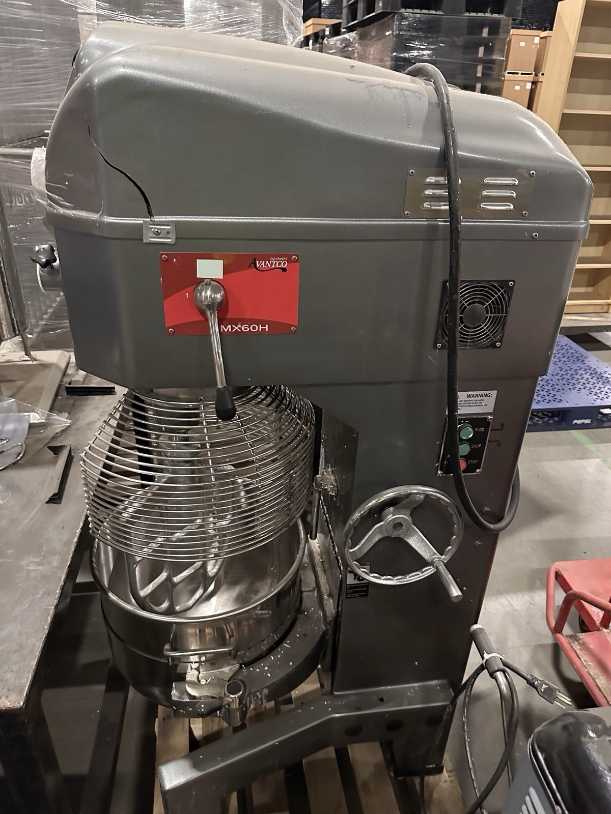 Avantco MX60H 60qt Commercial Bakery/Pizza Dough Mixer Bowl Floor Model