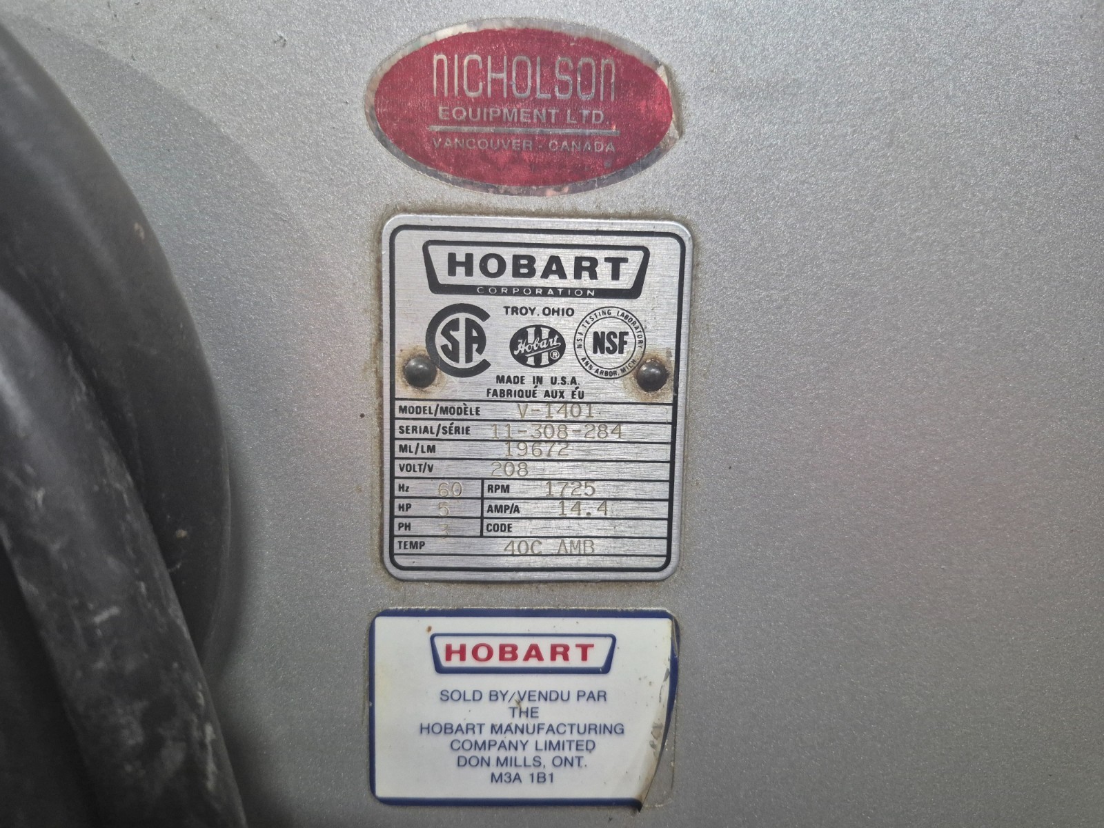Hobart V1401 140-Quart Planetary Mixer