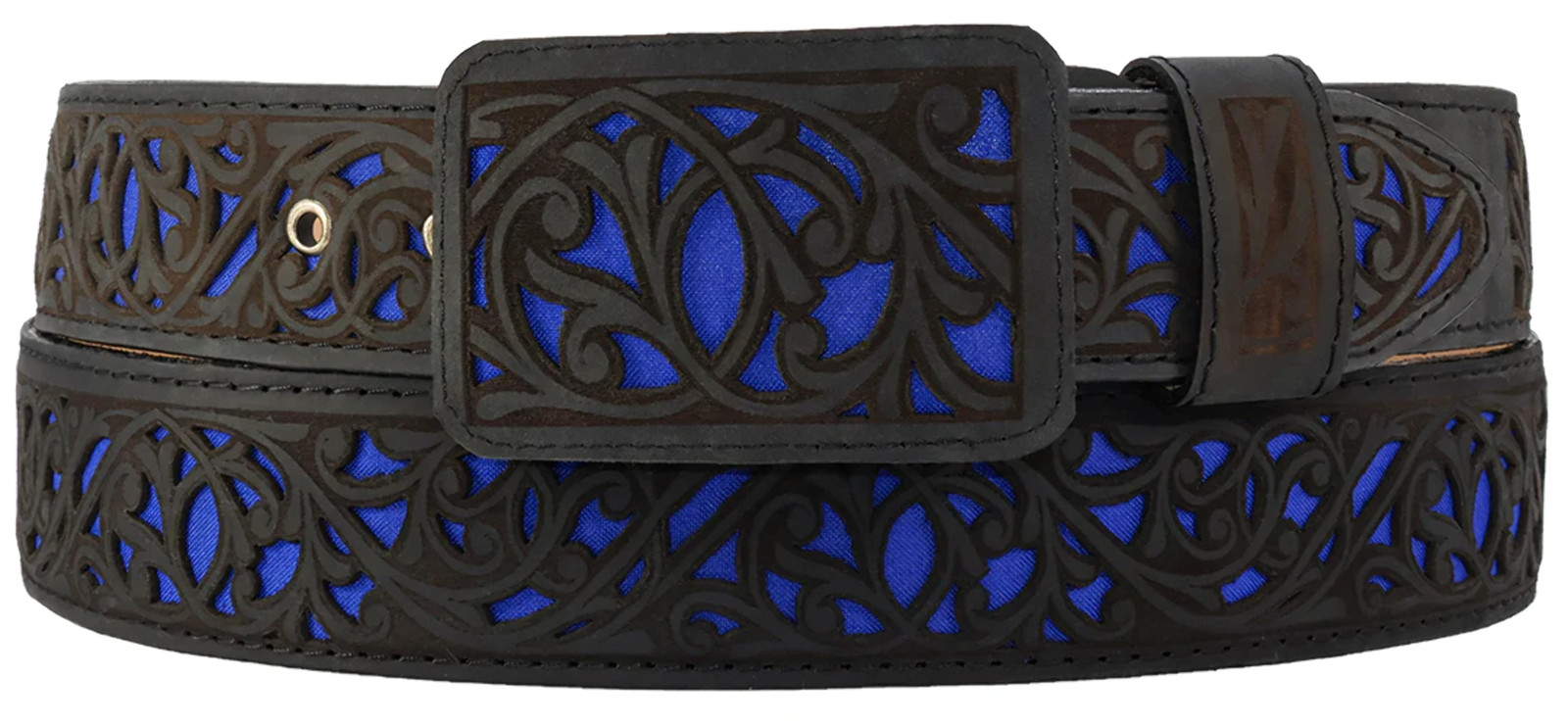 Handcrafted Full Grain Genuine Leather Cowgirl Western Black/Blue Belt