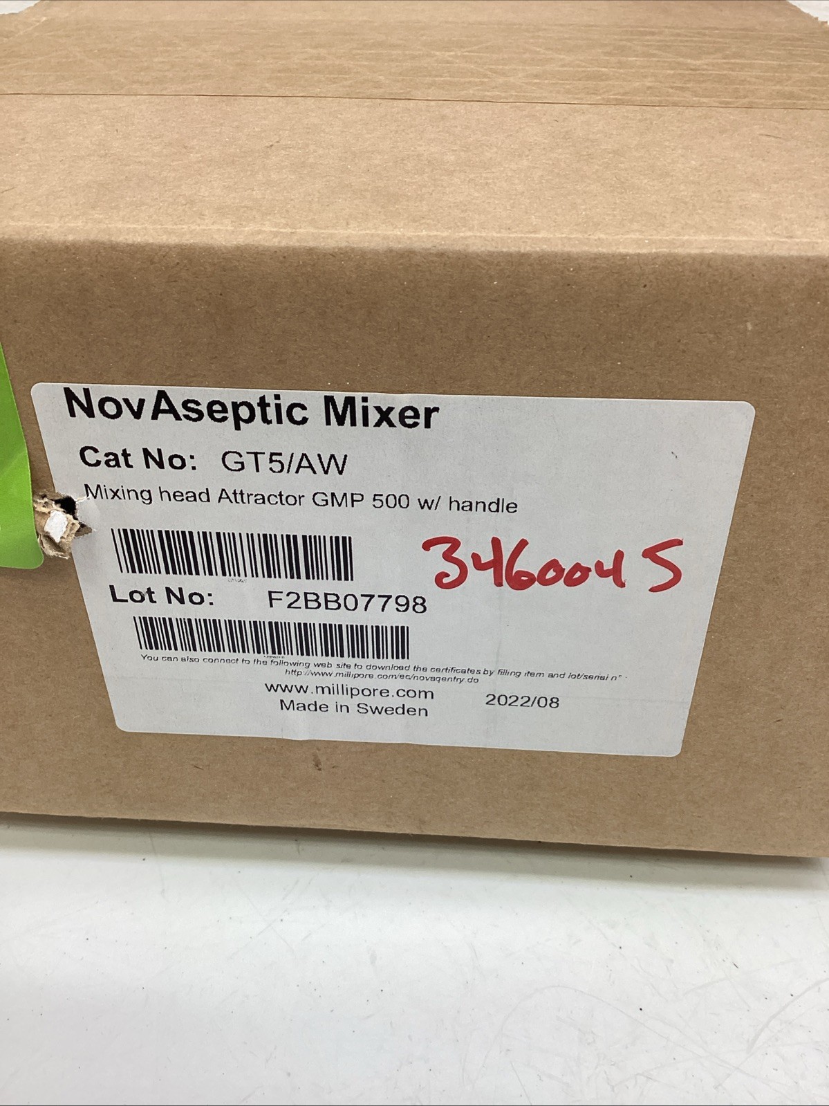 NovAseptic Mixer Mixing Head Attractor GMP500 W/ Handle GT5/AW NIB
