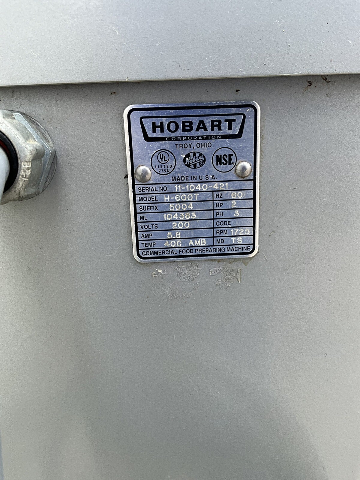 Hobart 60qt Dough mixer H600T Pizza Bakery bowl Guard with 30qt bowl set up
