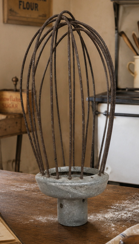 Antique Industrial Dough Mixer Whisk Attachment Large Wire Cage Beater Bakery