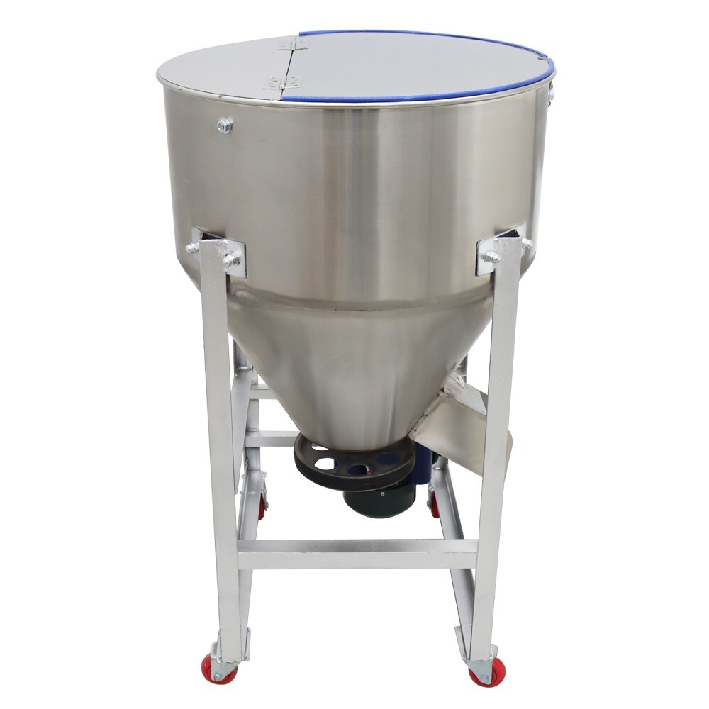 Feed Pellet Mixing Machine Stainless Steel Hooper Blender Movable 165lbs
