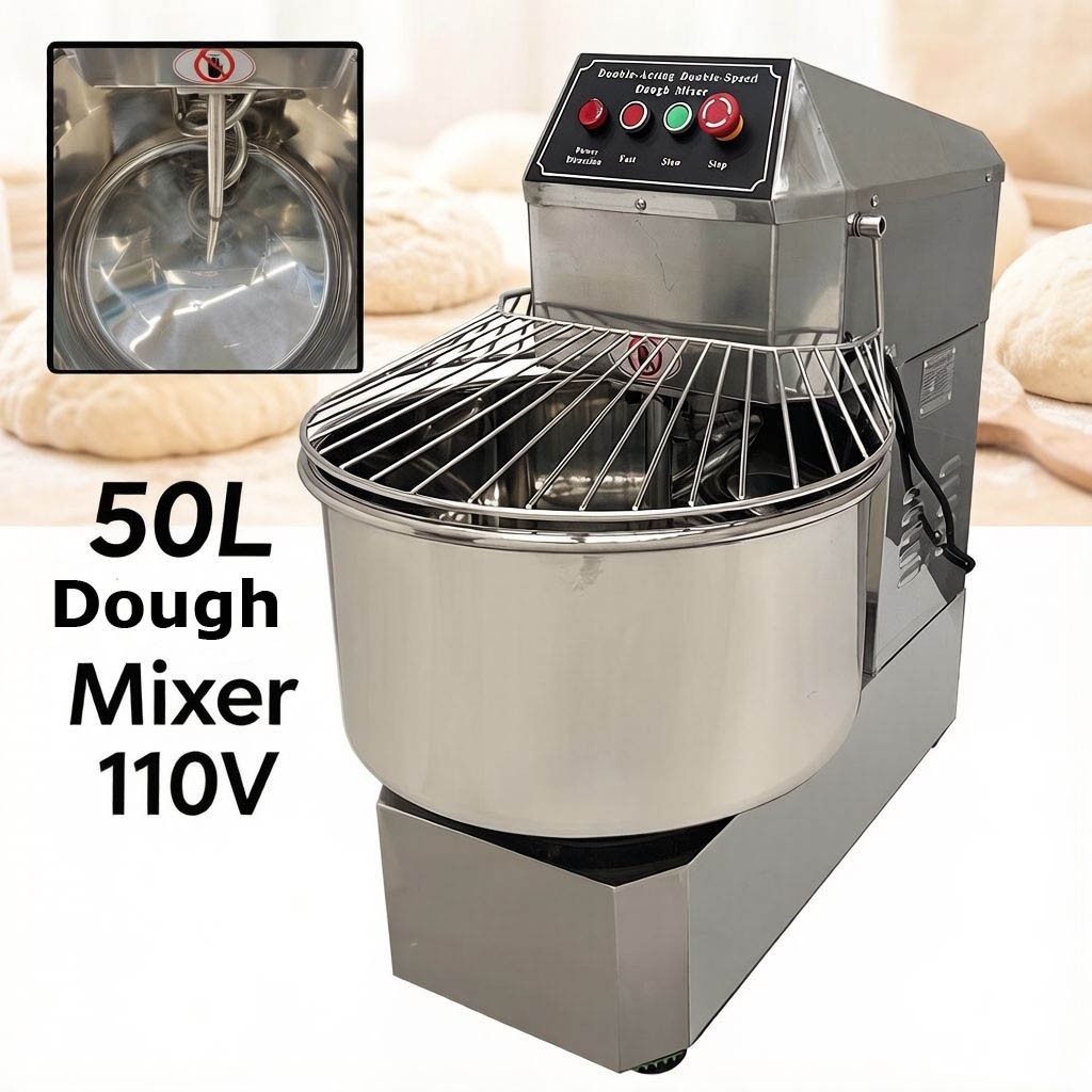 50L Commercial Double Speed 2 Acting Dough Kneading Machine Stuffing Dough Mixer