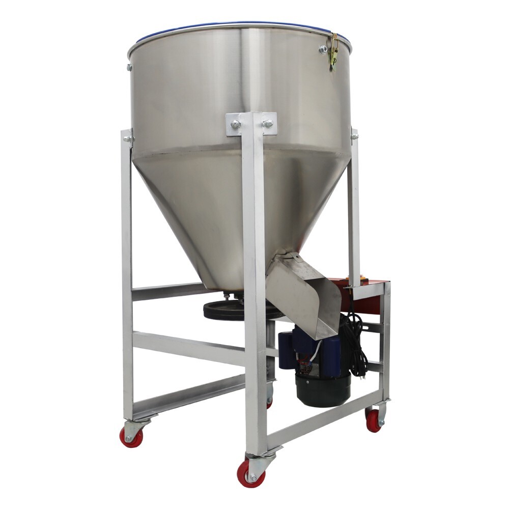 Feed Pellet Mixing Machine Stainless Steel Hooper Blender Movable 165lbs