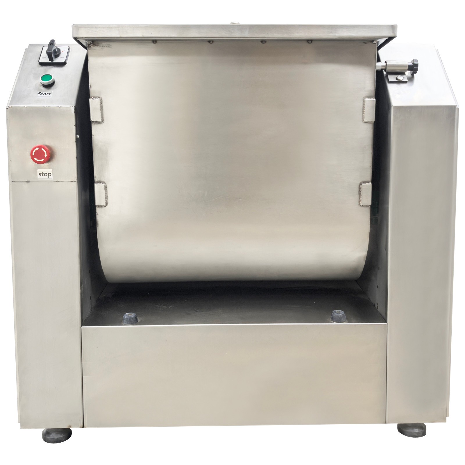75L Industrial Dough Mixer, 220V 3-Phase, 110.23lb Dry Flour, Auto-Stop Lid, 90°