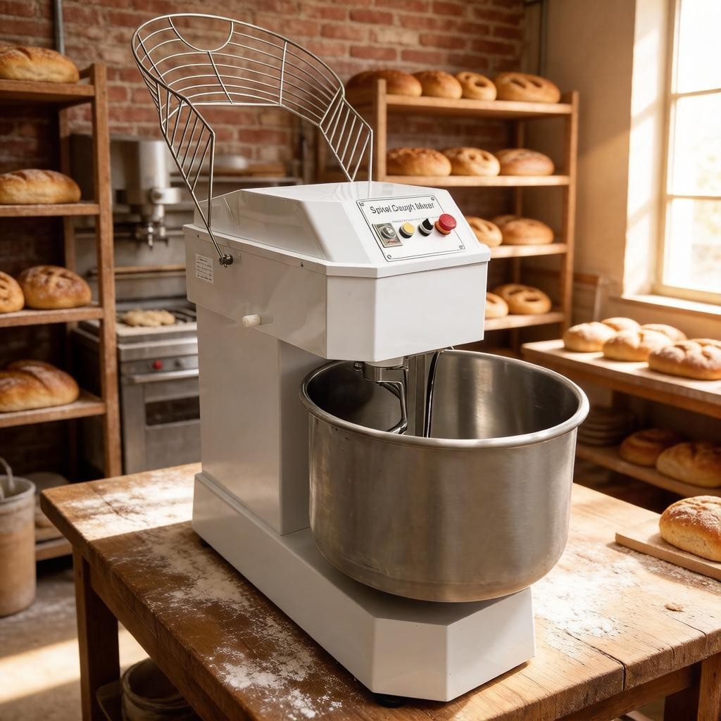220V 3-Phase 80L Dough Spiral Stand Mixer Commercial Dual Speed Kneading Machine