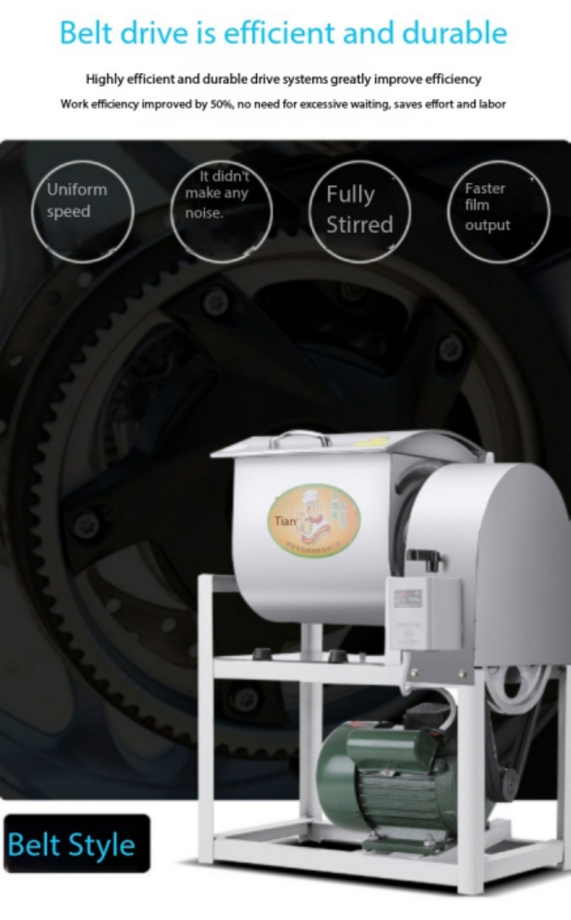 Automatic Kneading Machine Large Horizontal Stainless Steel Flour Mixer