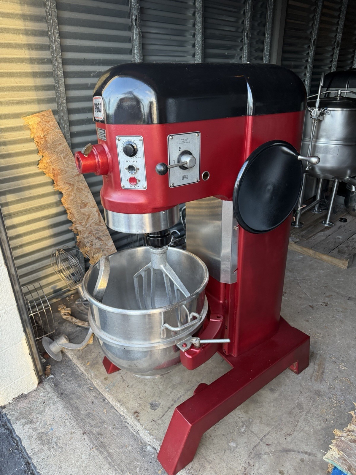 Hobart 60qt Mixer P660 Single Phase Comes W Stainless Steel Bowl And Hook/paddle