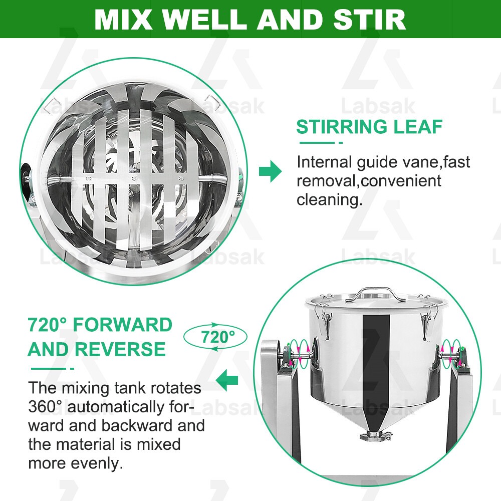 10L 110V Electric Powder Mixer Blender Lab Dry Powder Dry Dough 304 Stainless