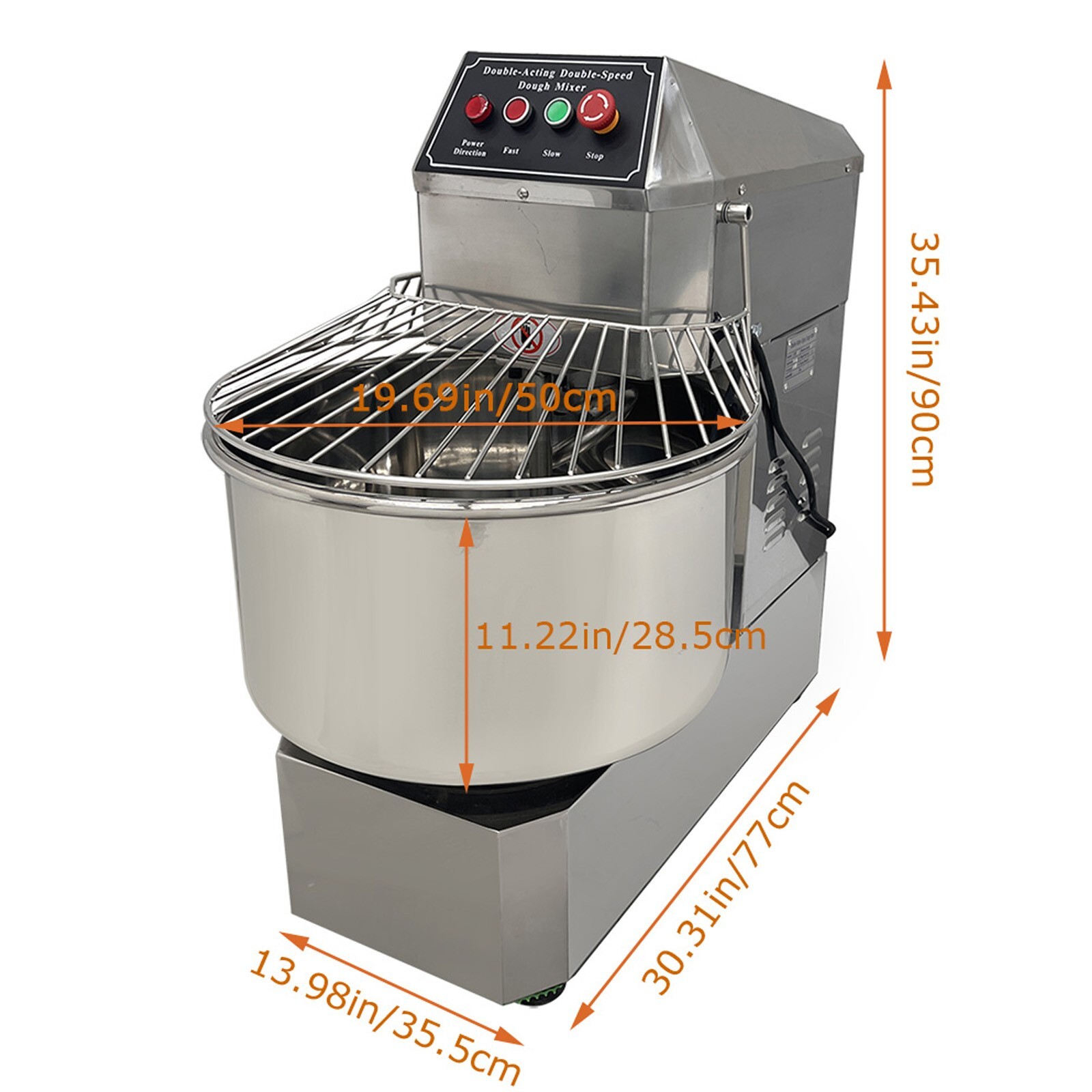 110V 50L Double Speed Dough Mixer Commercial Spiral Mixer Dough Kneading Machine