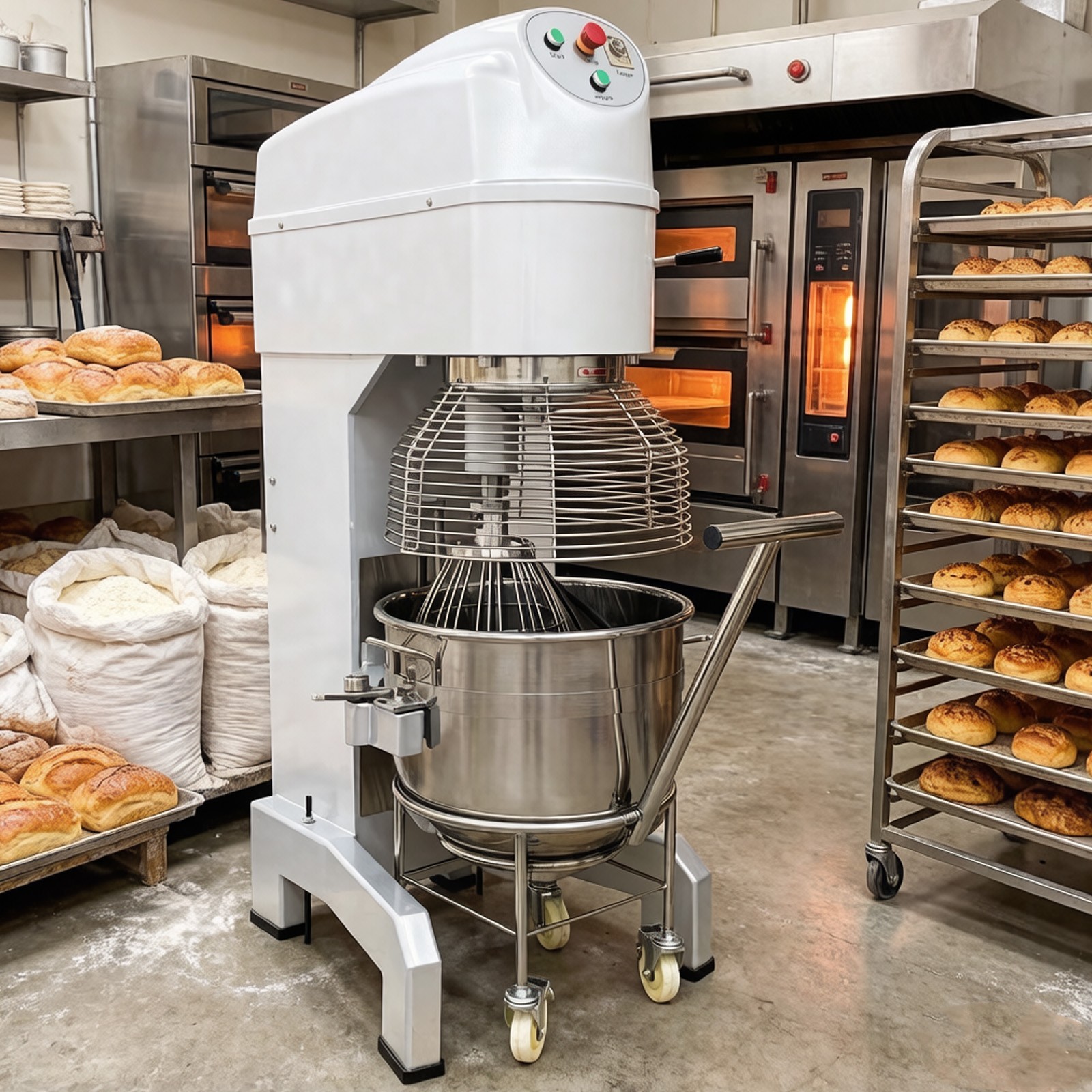 220V 60L/55 lbs Vertical Commercial Mixers Dough Mixer Machine 3-phase