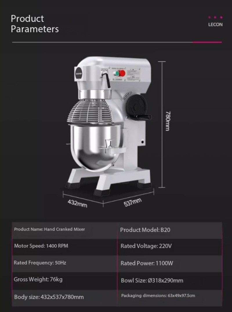 Home Desktop Mixer 10-liter Commercial Food Mixer Dough Mixer Egg Beater 220V