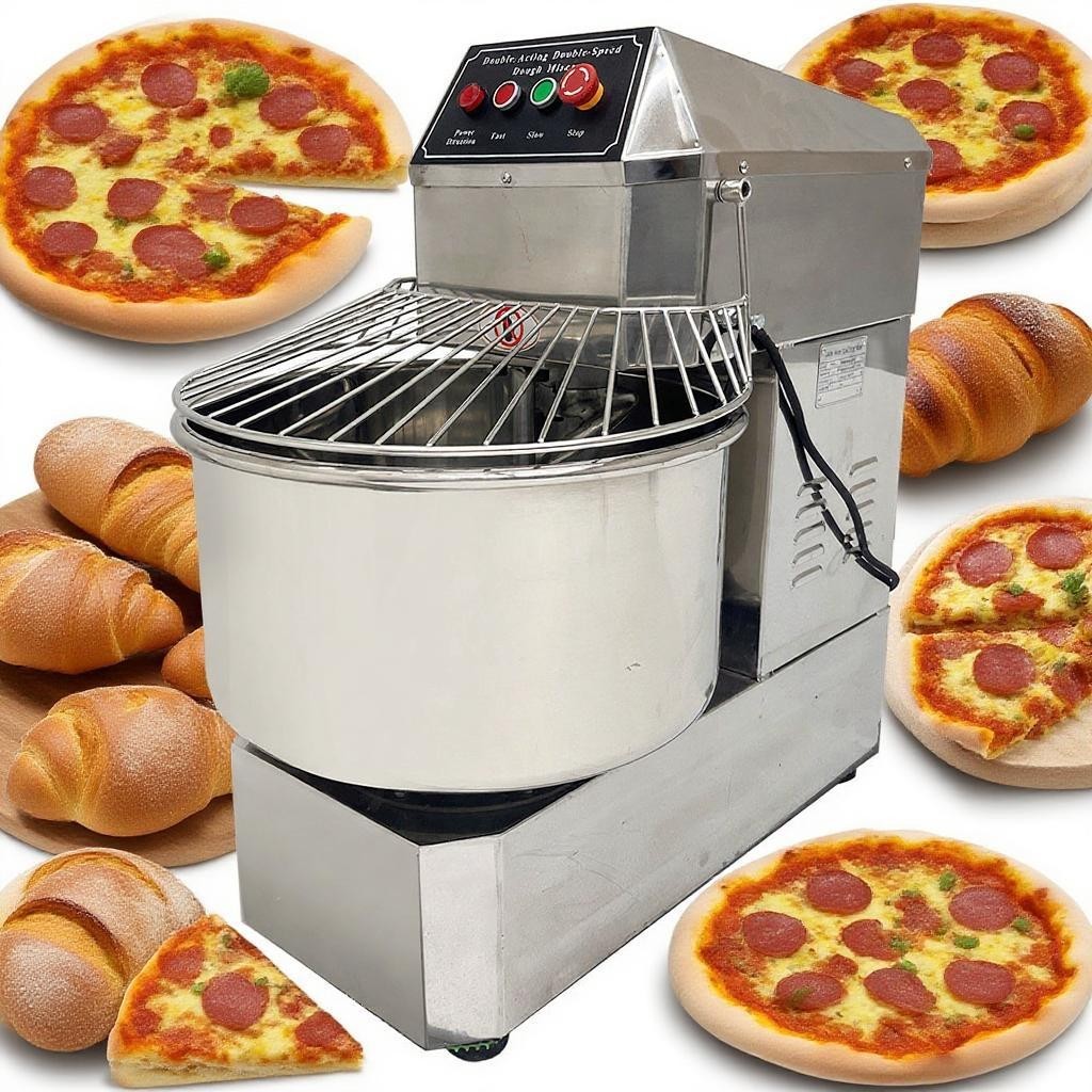 50QT Commercial Dough Kneading Machine Flour Mixer 2-Speed for Pizza Bread Dough