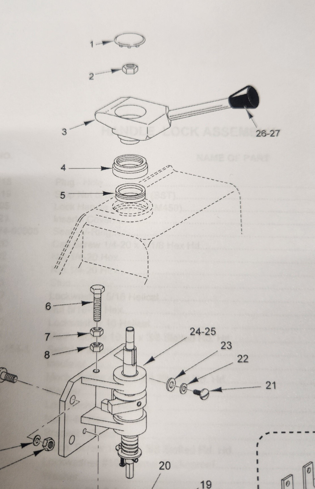 Hobart HCM 300 & HCM 450 00-123074-00005 lid lock handle Seal – Genuine OEM
