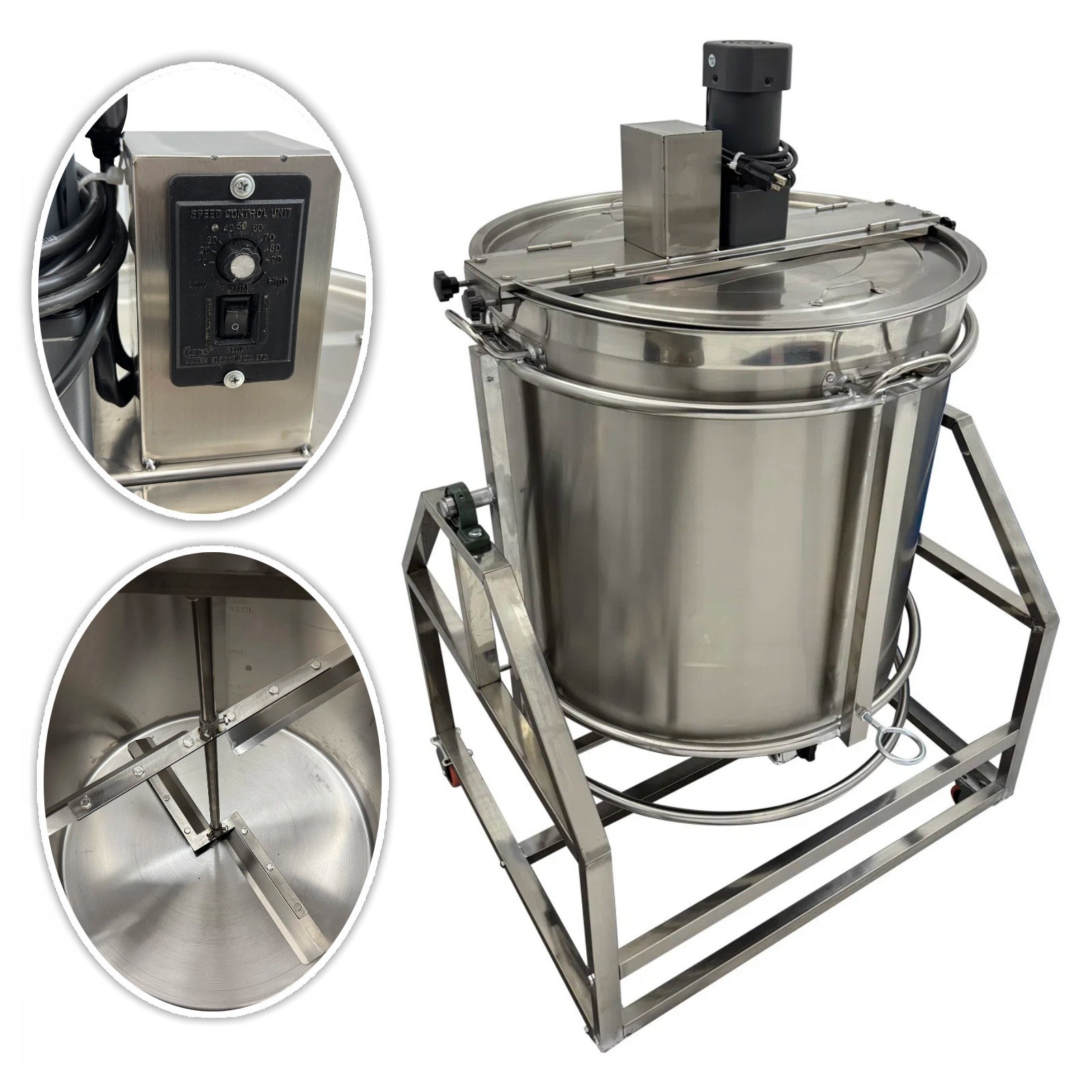 70L 110V Automatic Hotpot Seasoning Stirring Pot Gas Heating & Electric Stir-fry