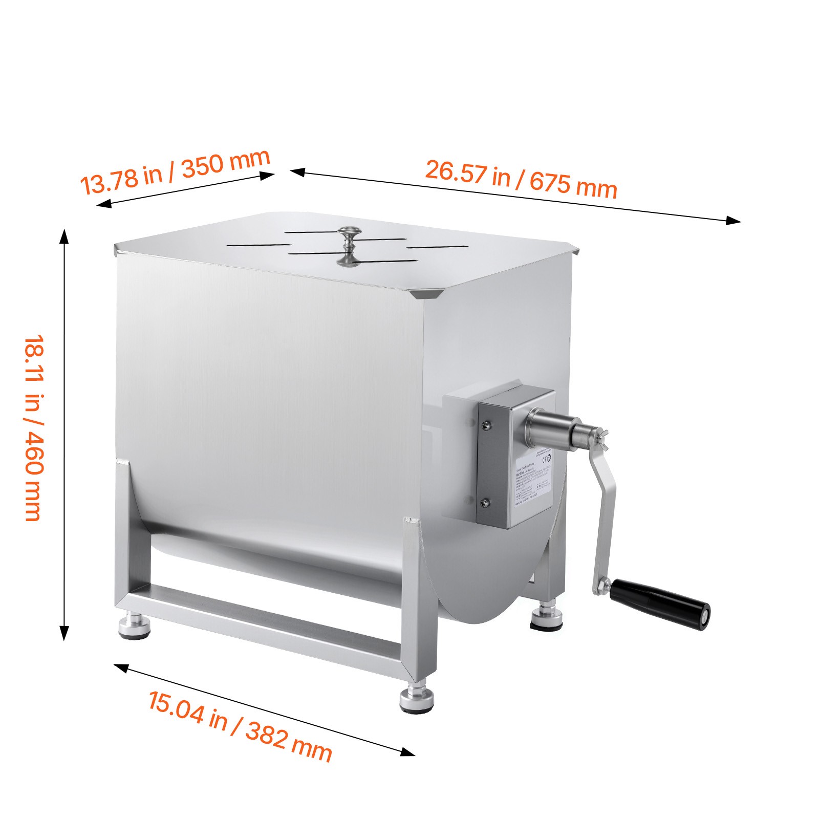 Manual Meat Mixer Fixed Tank Mixing Max 80LB Meat Sausage Mixer Machine