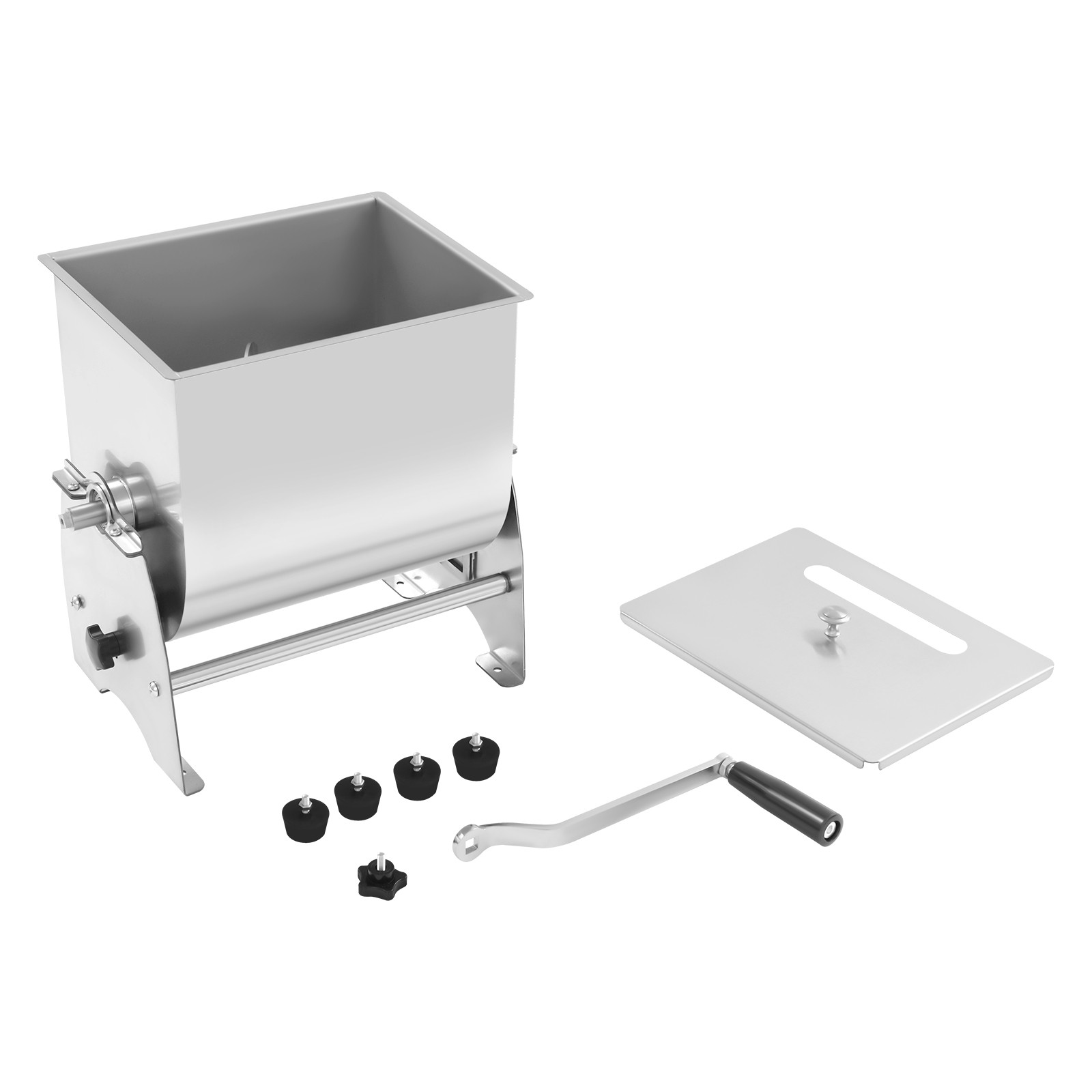 22LB 90° Tilt Manual Meat Mixer Hand Meat Sausage Mixer Machine Stainless Steel