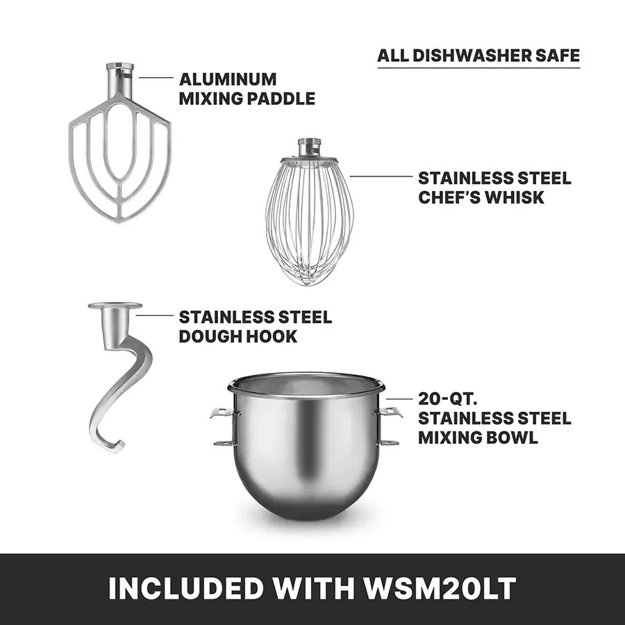 Waring WSM20L 20 Qt Luna Planetary Countertop Mixer
