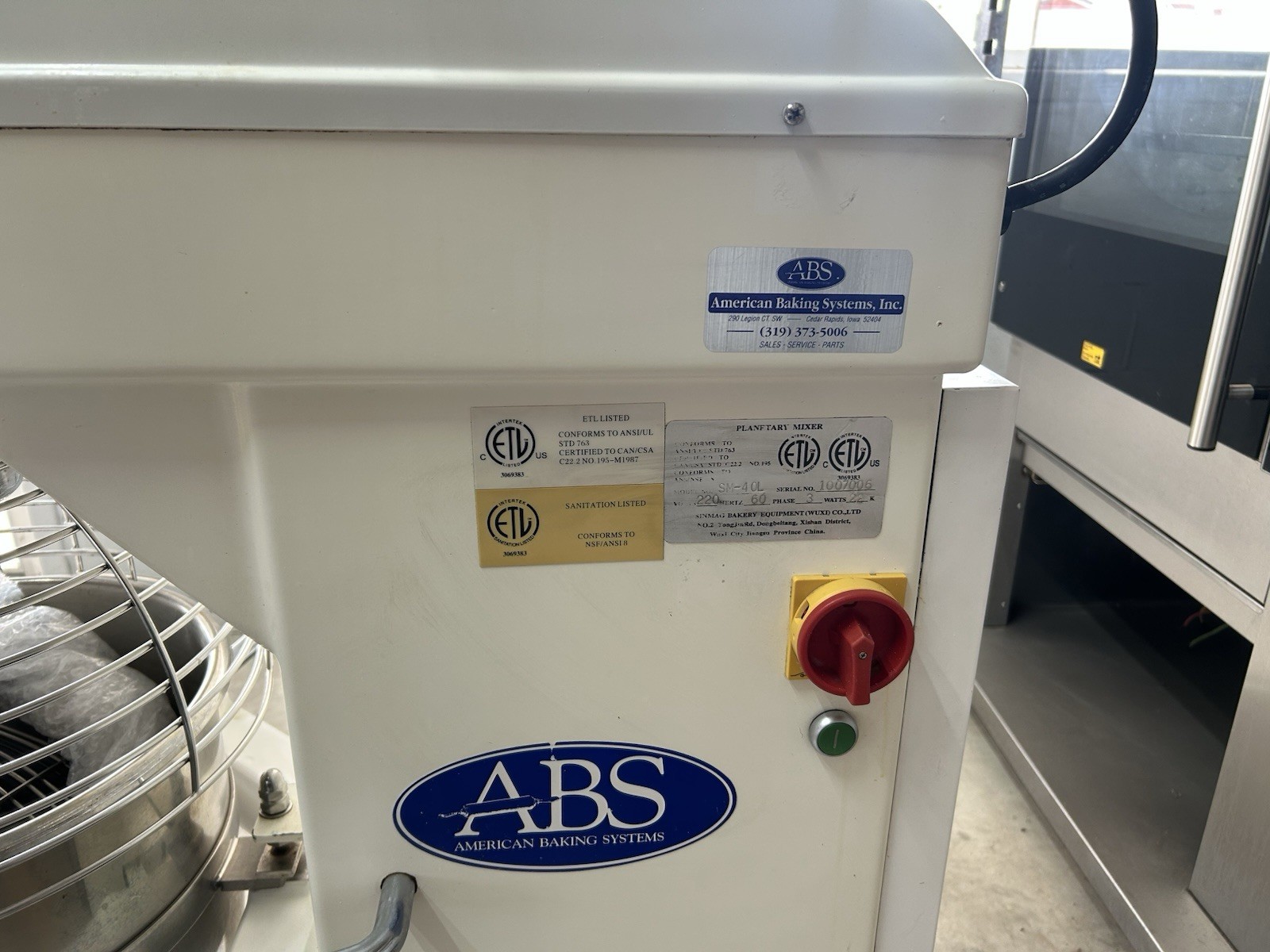 ABS American Baking Systems 40qt Planetary Mixer Model: SM-40L