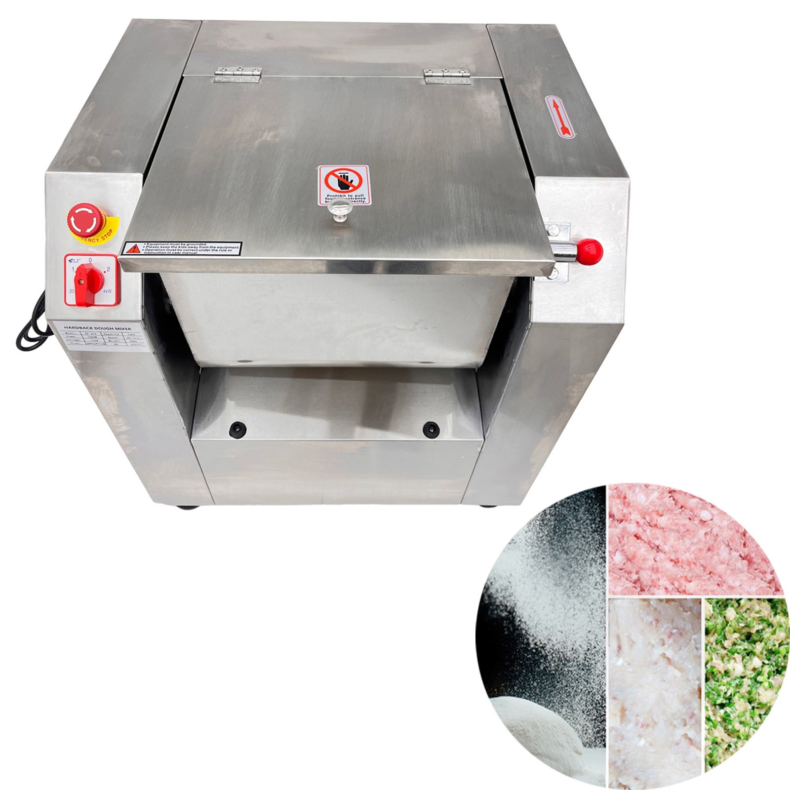 110V Commercial Dough Mixer Machine 50QT Electric Flour Meat filling Mixer