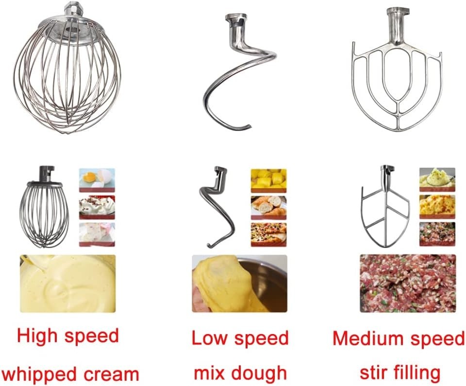 10V Commercial Dough Mixer 20L Stainless Steel Dough Kneading Machine Mixing To