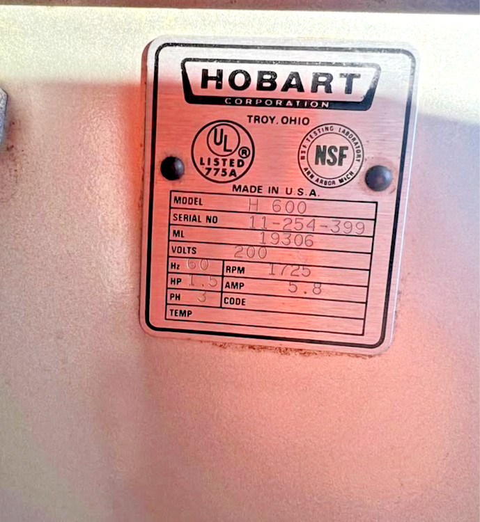 Hobart H600T 60Qt Commercial Mixer 1.5HP Bakery Pizza Dough Mixer